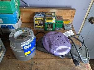 lot 103 image: Duct Tape, Screws, Power Strips