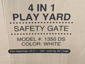 lot 115 image: 28 4-in-1 Play Yard Configurable Metal Safety Gate