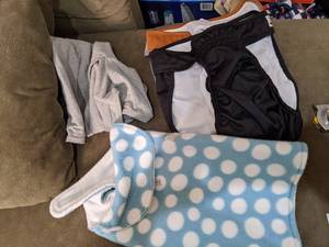 lot 246 image: Pet Items Dog Diapers & Fleece Jacket