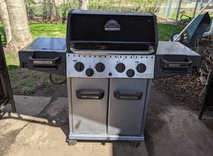 lot 13 image: Huntington Rebel Four Burner Propane Grill w Side Burner