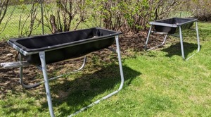 lot 294 image: Pair of 5 Ft. Galvanized Horse Bunk Feeders