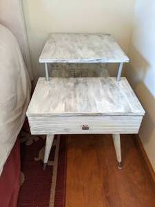 lot 243 image: Matching Set of Mid Century 2-Tier End Tables