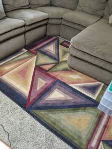 lot 242 image: Pair of Matching Geometric Area Rugs