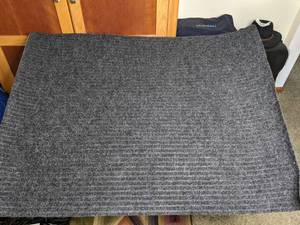 lot 240 image: Pair of Gray Non-Slip Rugs with Rubber Backing