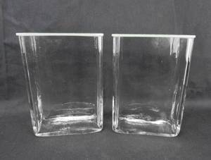 lot 25 image: Set of 2 Vintage 6 Inch Tall Glass Museum Jars With Covers - Made in Germany