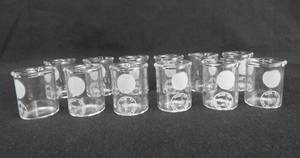 lot 119 image: Set of 12 Mercer Glass Works Merco 10 ML Pyrex Glass Beakers
