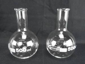 lot 160 image: Set of 2 Glassco 500 ML Florence Boiling Flasks
