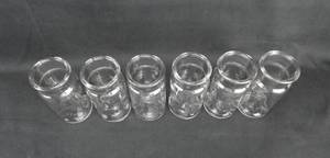lot 216 image: Set of 6 Vintage T.C.W. Co. Glass 4 Ounce Gas Washing Bottles