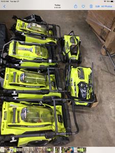 lot 29 image: Lot of 6 Ryobi Lawn Mowers Batteries Not Included For Parts Customer Returns See Pictures