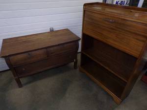 Vintage Short Dresser and Fold Down Desk