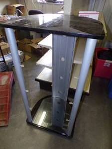 Glass Display Shelf with 3 Glass Shelves