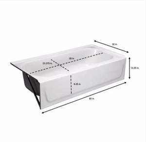 lot 7 image: Aloha 60 in. Left Drain Rectangular Alcove Soaking Bathtub the retail price in Home Depot is $187