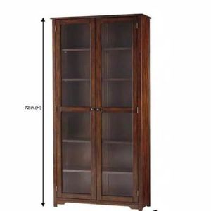 lot 25 image: Oxford Chestnut Glass Door Bookcase the retail price in Home Depot is $661.25