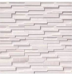 lot 3 image: Arctic White 3D Ledger Panel 6 in. x 24 in. Honed Marble Wall Tile (10 cases  60 sq. ft.  pallet)