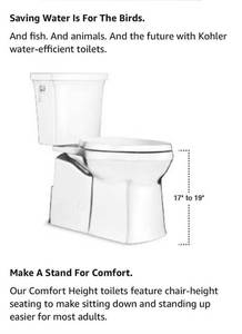 lot 21 image: KOHLER BISCUIT WATERSENSE ELONGATED COMFORT HEIGHT 2-PIECE TOILET K-31120-96