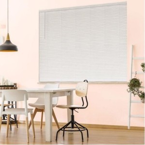 lot 625 image: Hampton Bay  White Cordless Room Darkening 1 in. Vinyl Mini Blind for Window or Door - 23 in. W x 72 in. L - Set of 3