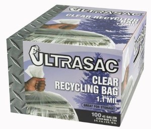 lot 665 image: Ultrasac 45-Gal. Clear Recycling Bags (100-Count)