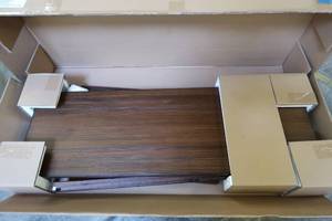 lot 636 image: Haverhill Wood Console Table - Threshold - Reclaimed Brown