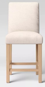 lot 626 image: Graham Upholstered Parsons Counter Height Barstool - Threshold - Linen - Set of 2
