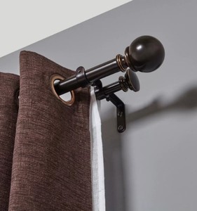 lot 639 image: Loft By Umbra Ball Double Curtain Rod Bronze