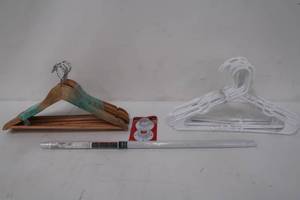lot 649 image: Closet Kit Bundle - Closet Pole, Closet Pole Sockets, and Hangers