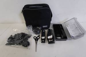 lot 650 image: Wahl Lithium Ion Pro Mens Cordless Haircut Kit with Finishing Trimmer & Soft Storage Case-79600-3301