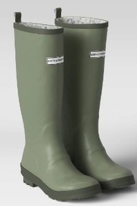 lot 672 image: Gardners Bundle - Womens Smith & Hawken Rubber Boots Size 7 (1 pair) - Green - and Jersey Gloves (3 pairs)