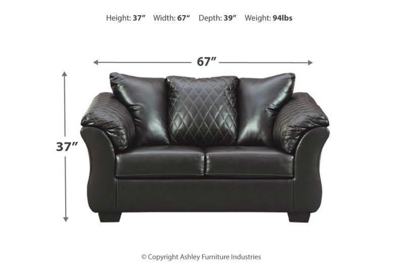 lot 2 image: Signature Design by Ashley Betrillo Loveseat Black, 4050235 - BRAND NEW - NO RESERVE