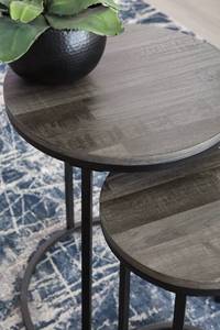 lot 16 image: Signature By Design Ashley Furniture Briarsboro Accent Tables - Set of Two in BlackGray, A4000231 - BRAND NEW, NO RESERVE