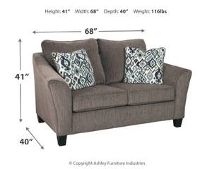 lot 26 image: Signature Design by Ashley, Ashley Furniture Nemoli Loveseat, 4580635 - BRAND NEW - NO RESERVE