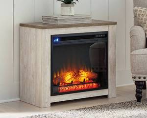 lot 30 image: Signature Design by Ashley Furniture Willowton Fireplace Mantel, W267-368 - BRAND NEW, NO RESERVE