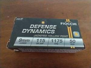 50 Rounds 9mm Jacketed Hollow Point Ammunition