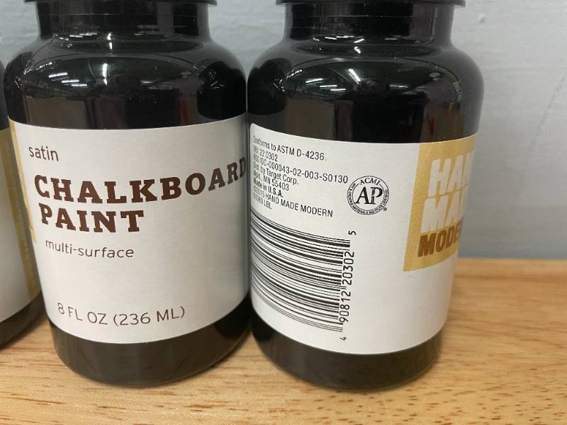 lot 75 image: 4 Pack Multi-Surface Satin Black Chalkboard Paint