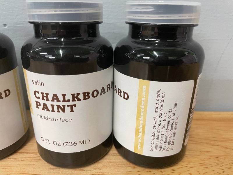 lot 76 image: 4 Pack Multi-Surface Satin Black Chalkboard Paint