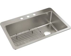 lot 45 image: Elkay Avenue Drop-in Stainless Steel 33 in. Single Bowl Kitchen Sink-Dented