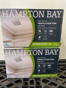 lot 50 image: Lot of 2 Hampton Bay Medium Bathroom Ventilation Fans