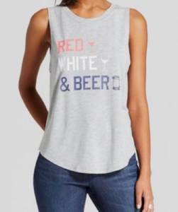 lot 59 image: RED WHITE and BEER Womens Tank Top Size M