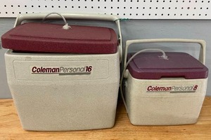 lot 93 image: Lot of 2 Custom Made Coleman Cooler Fishing Live Wells