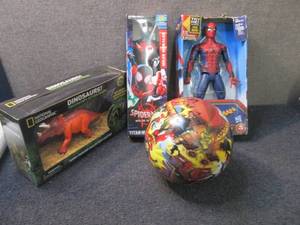 lot 288 image: 2 Spiderman Action Figures, Dinosau...