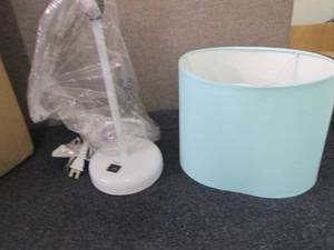 lot 312 image: Table Lamp with USB- damaged shade...