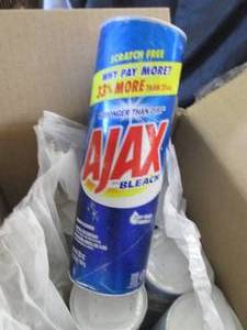 lot 9 image: 6   28 oz Canisters Ajax with Blea...