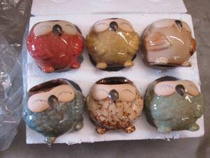 lot 30 image: 6 Succulent Owl Planters...