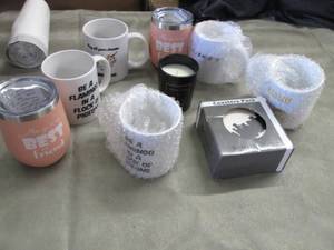 lot 75 image: Assorted Gift mugs, Coasters, Candl...