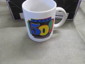 lot 84 image: 5- 50th Birthday Mugs...