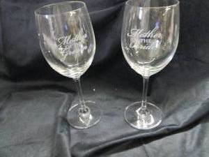lot 89 image: Mother of the Bride & Groom Wine Gl...