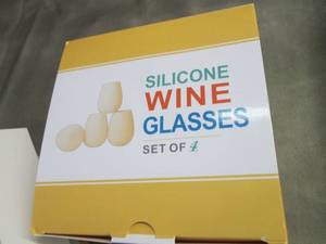 lot 97 image: 2 Sets of 4 Silicone Wine Glasses...