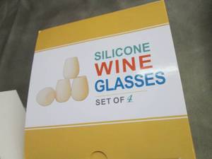 lot 98 image: 2 Sets of 4 Silicone Wine Glasses...