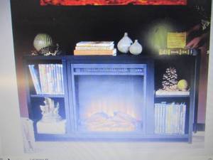 lot 122 image: Black Media-Storage TV Stand and El...