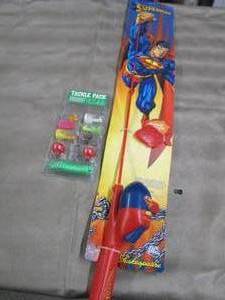 lot 166 image: Superman Fishing Pole, Tackle pack ...