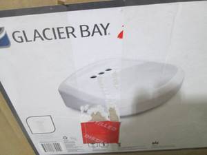 lot 216 image: Glacier Bay Pedestal Sink Basin - d...